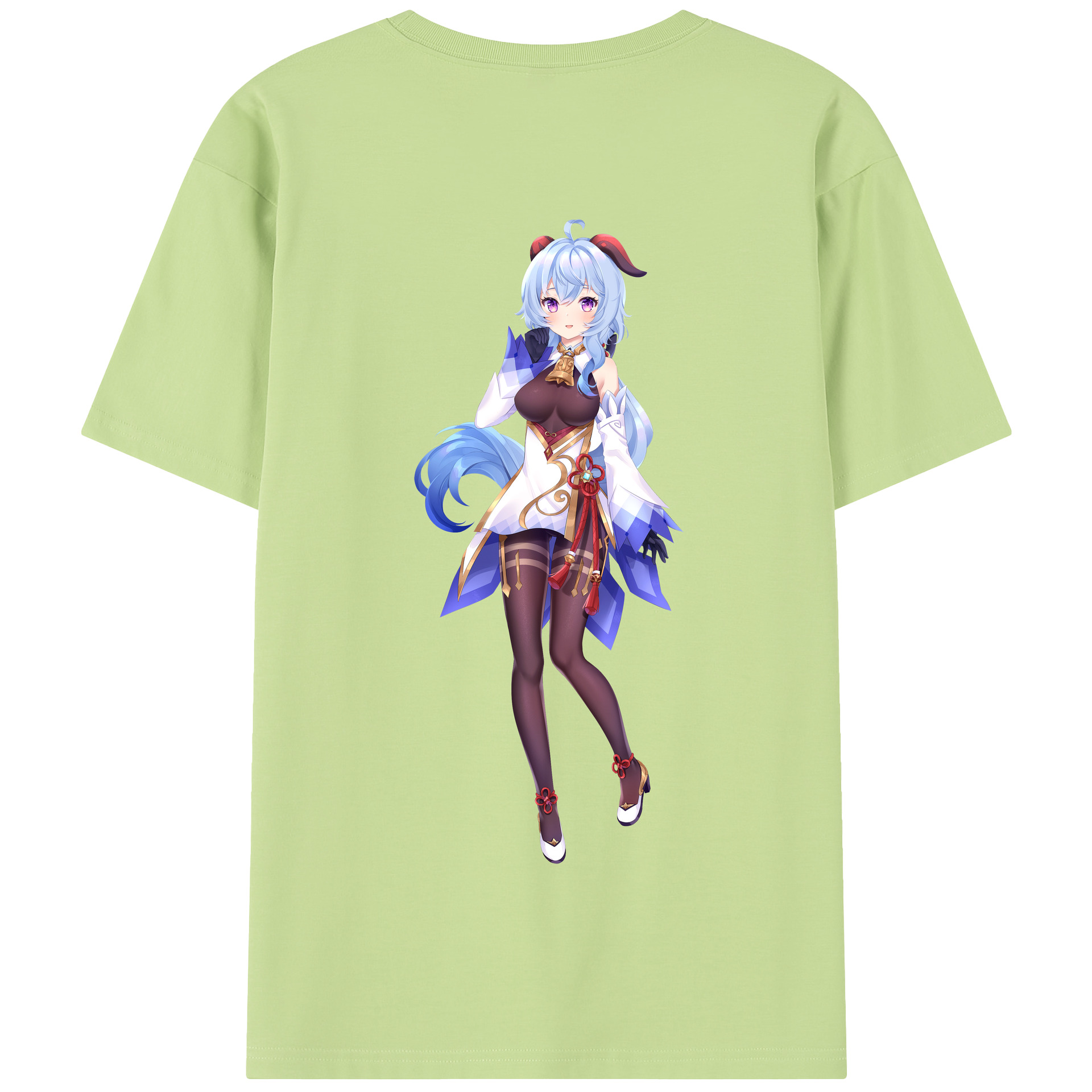 げんし神 甘雨 かんう genshin Ganyu 綿100％半袖Tシャツ（背面プリント）